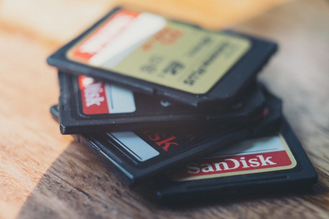 image of stack of sandisk sd cards
