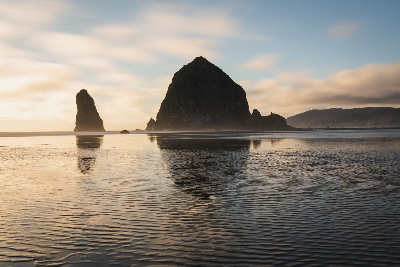 Haystack Rock hot in Half-Moon Light