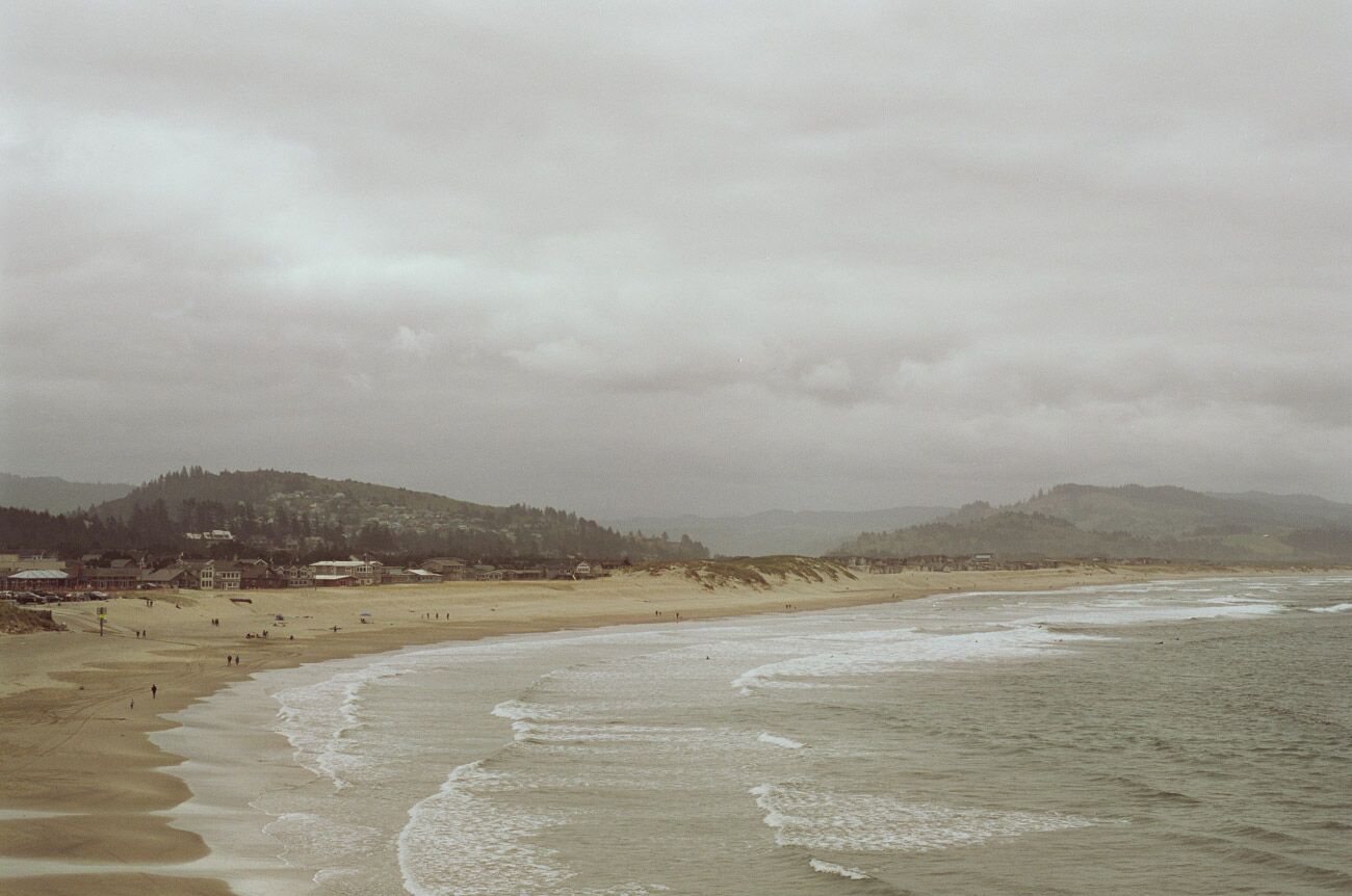 image of cape kiwanda from top of sand dune-1